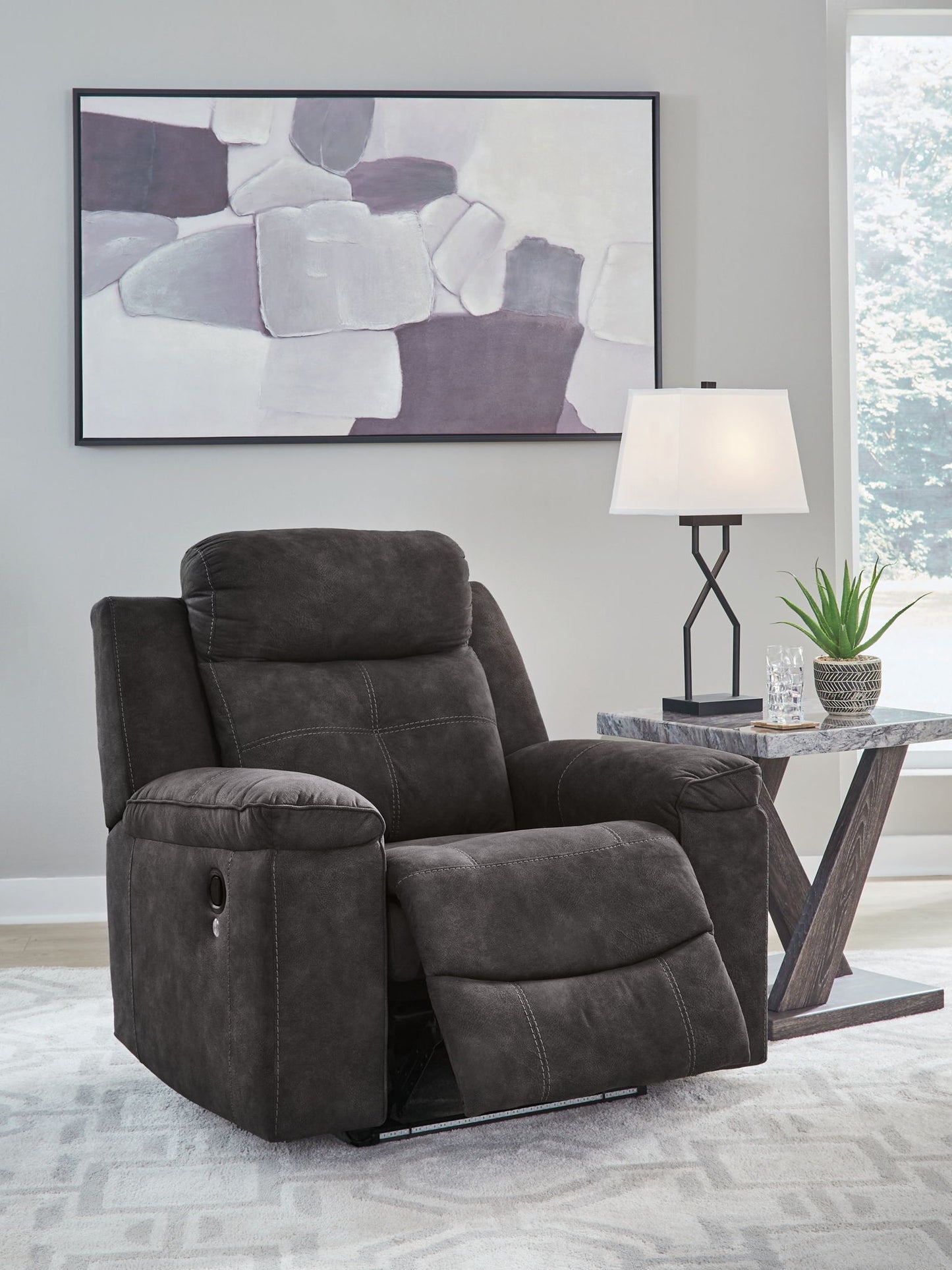 Brysonview - Zero Wall Recliner - Charcoal - Hornell Furniture Outlet