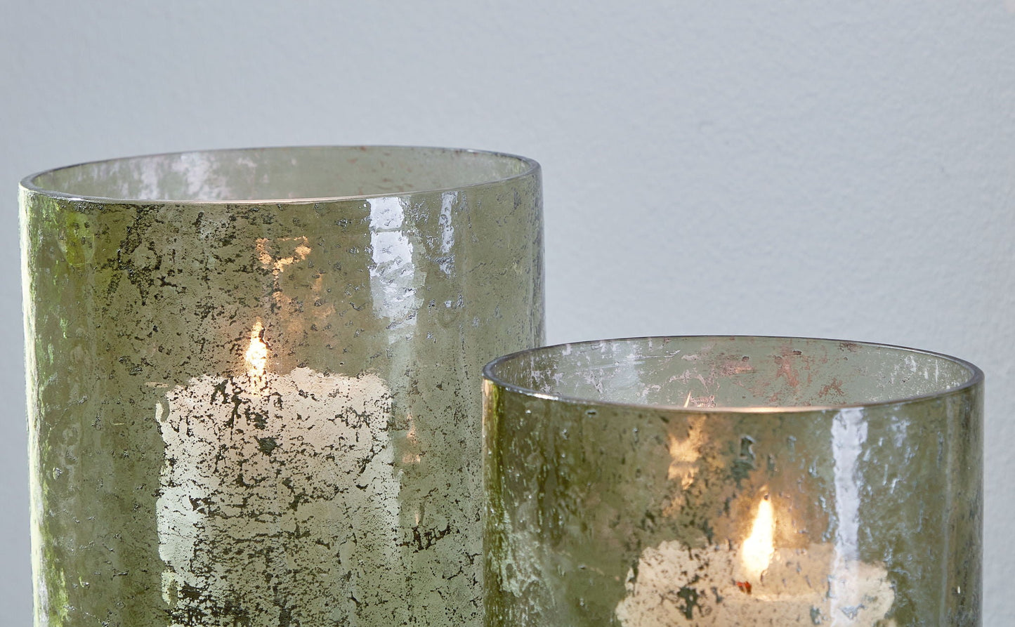 Clarkton - Green - Candle Holder Set (Set of 2) - Hornell Furniture Outlet