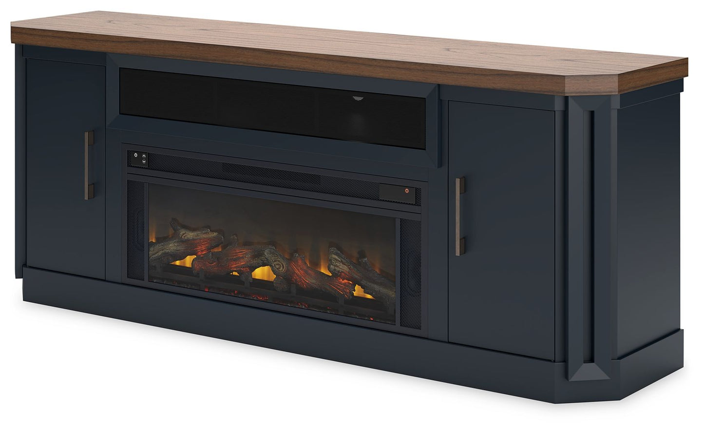 Landocken - Two - tone - 83" TV Stand With Electric Fireplace - Hornell Furniture Outlet