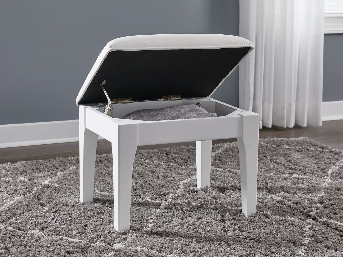 Chalanna - White - Vanity Stool - Hornell Furniture Outlet