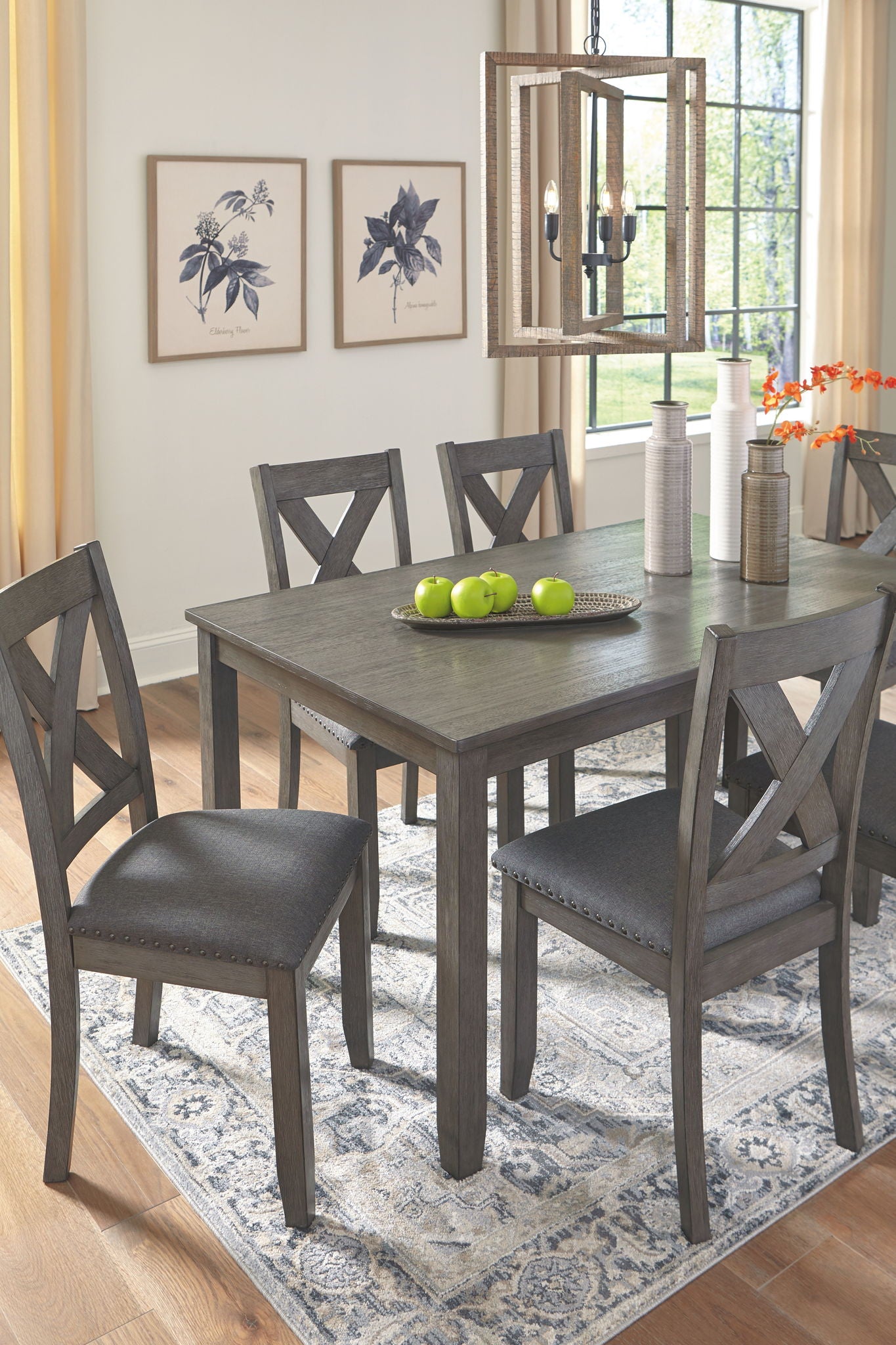 Caitbrook - Gray - RECT DRM Table Set (Set of 7) - Hornell Furniture Outlet