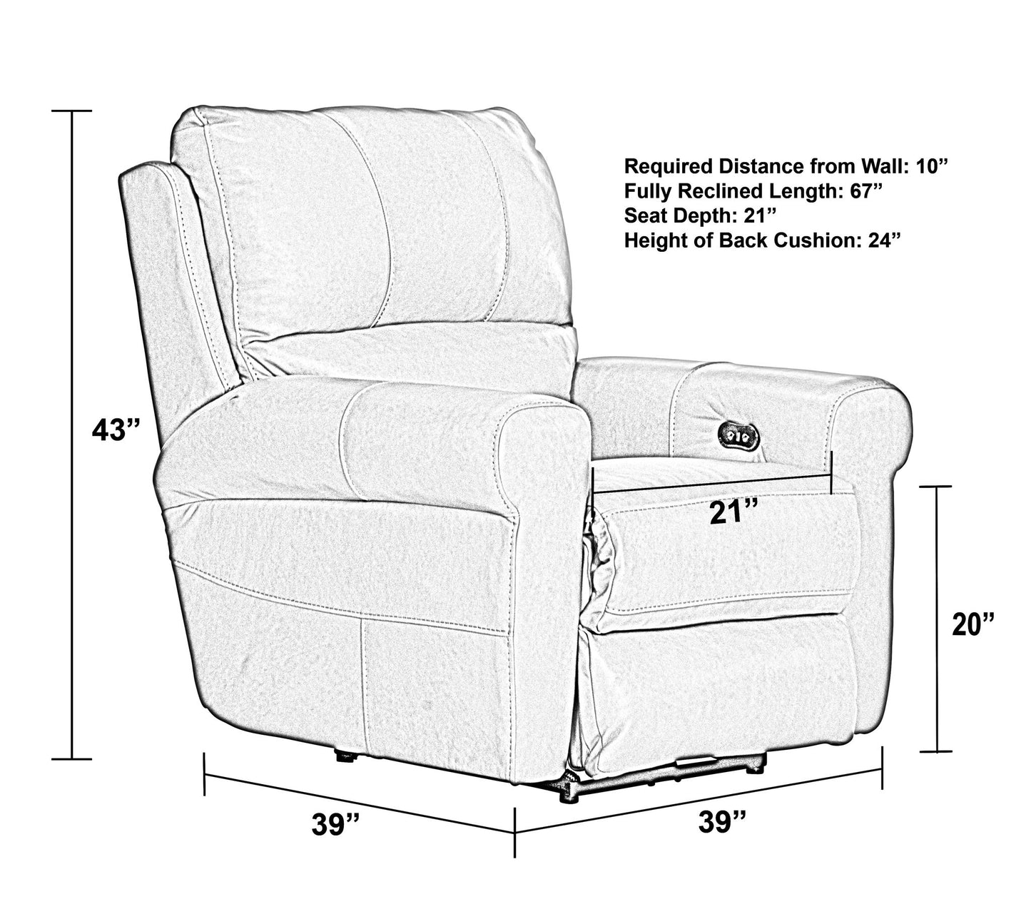 Torretta - Power Lay Flat Recliner - Hornell Furniture Outlet