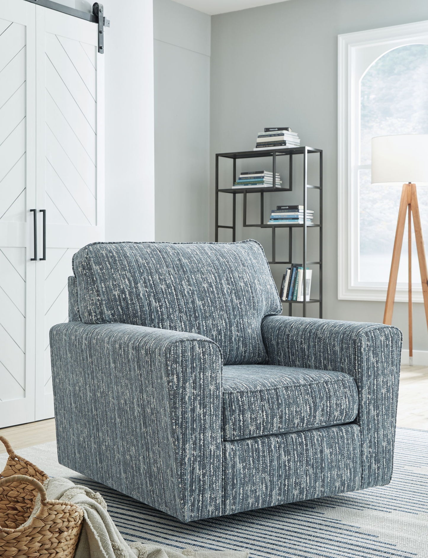 Aterburm - Twilight - Swivel Accent Chair - Hornell Furniture Outlet