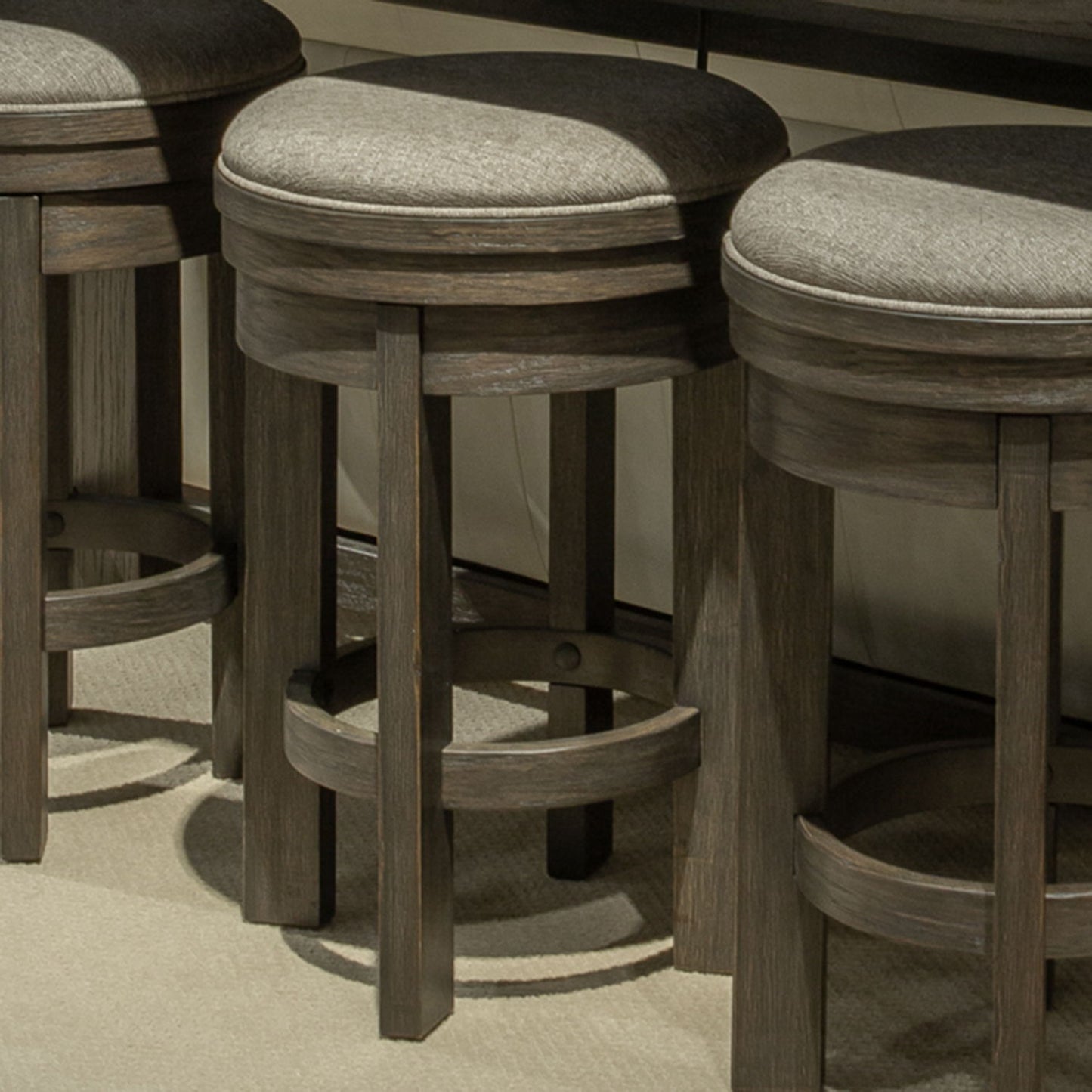 Lennox Hill - Upholstered Swivel Console Stool - Dark Brown - Hornell Furniture Outlet