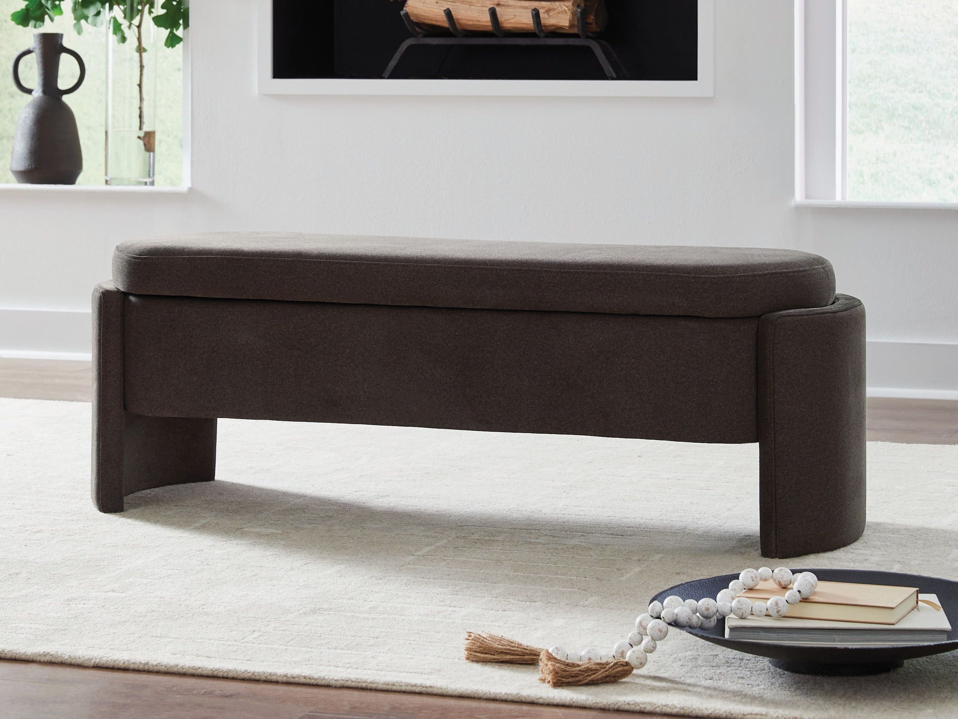 Vavuniya - Brown - Storage Bench - Hornell Furniture Outlet