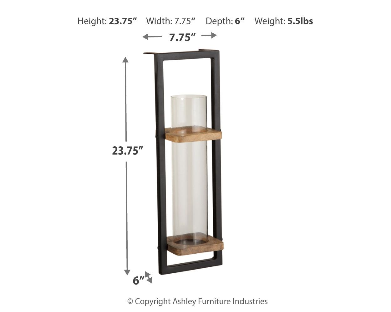 Colburn - Natural / Black - Wall Sconce - Hornell Furniture Outlet
