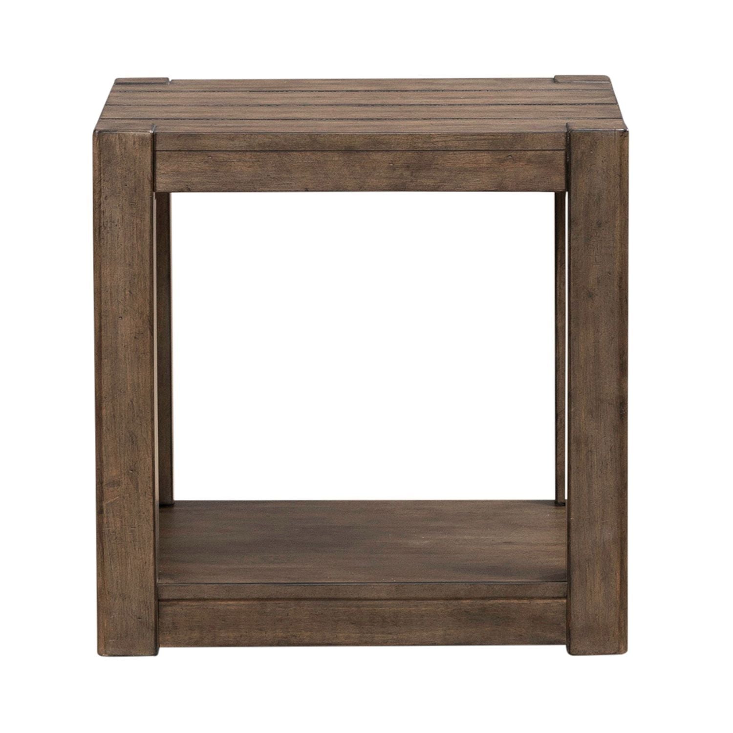 Broadmore - Square Chairside Table - Brown - Hornell Furniture Outlet