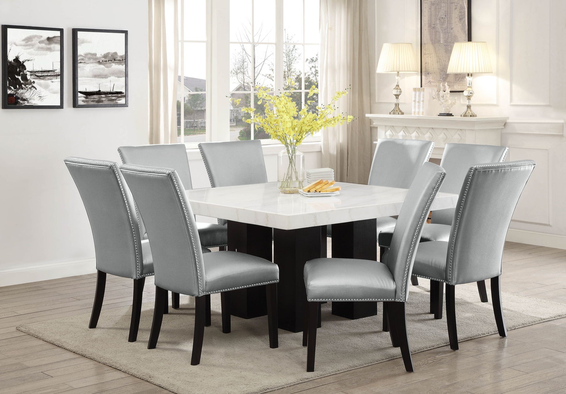 Camila - Square Dining Set - White Top - Hornell Furniture Outlet