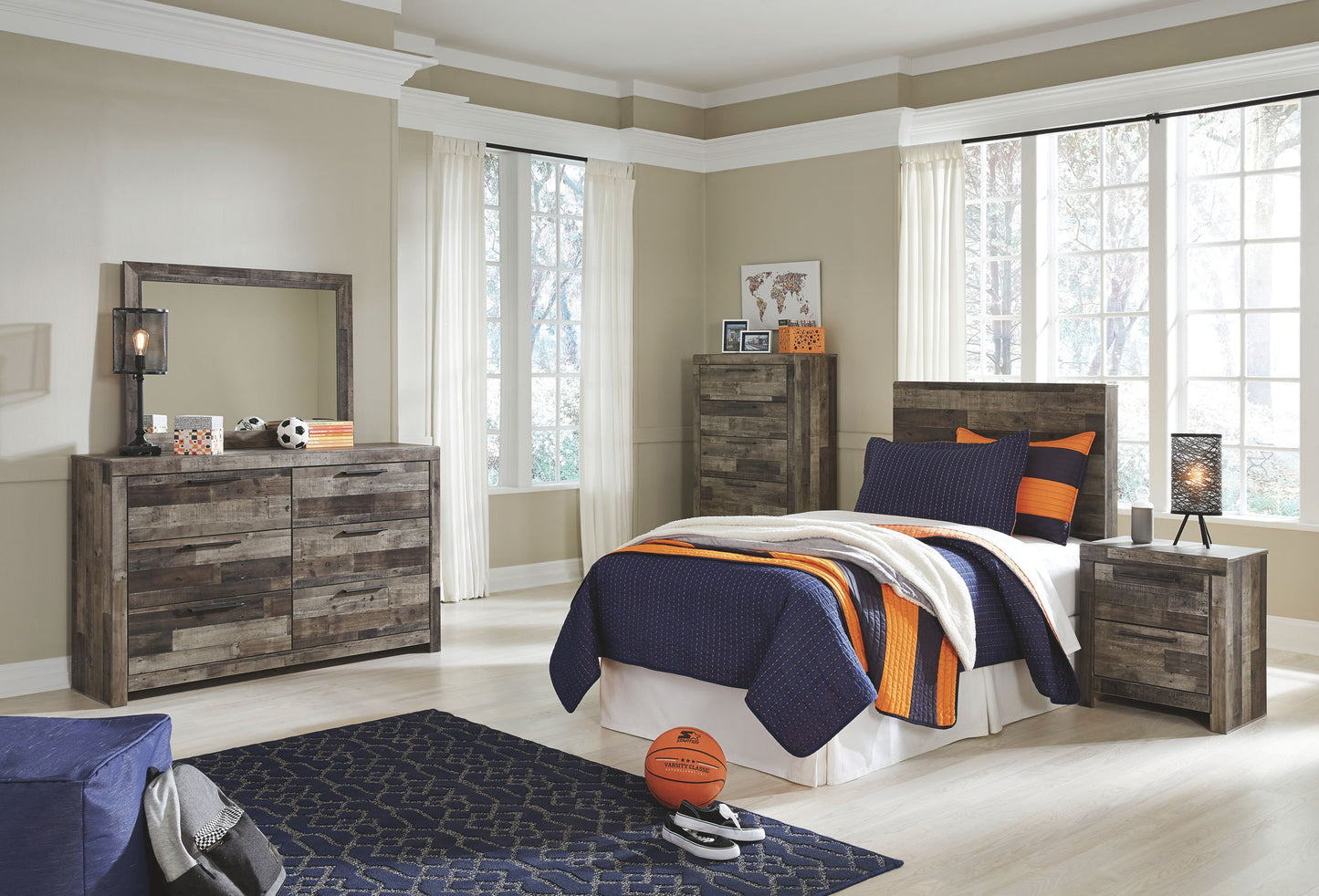 Derekson - Headboard With Bed Frame - Hornell Furniture Outlet