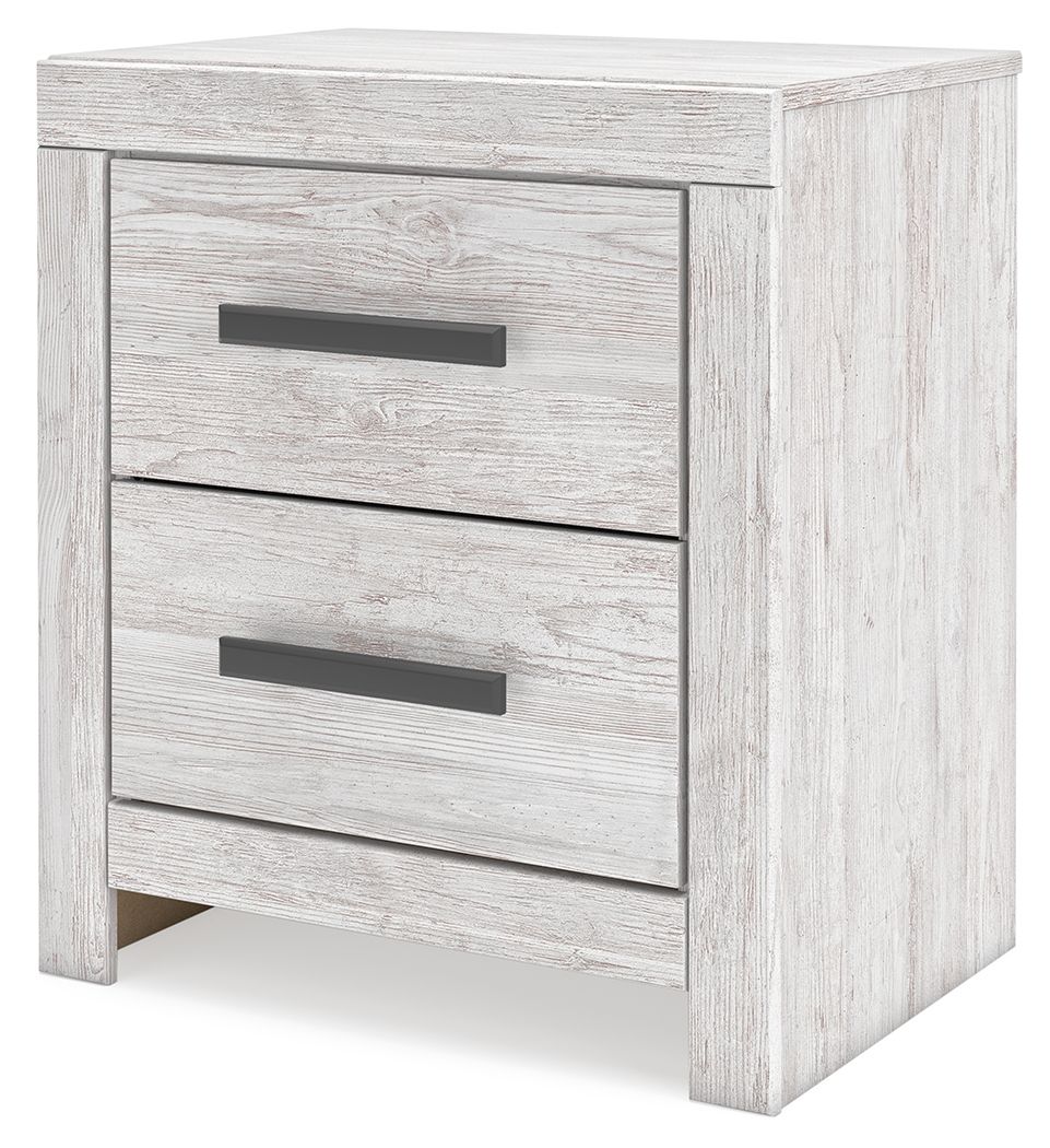 Cayboni - Whitewash - Two Drawer Night Stand - Hornell Furniture Outlet