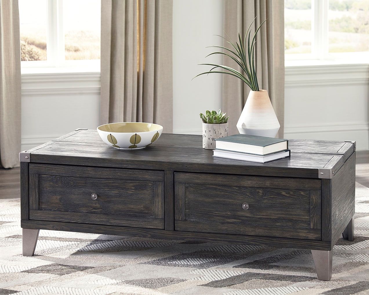 Todoe - Dark Gray - Lift Top Cocktail Table - Hornell Furniture Outlet