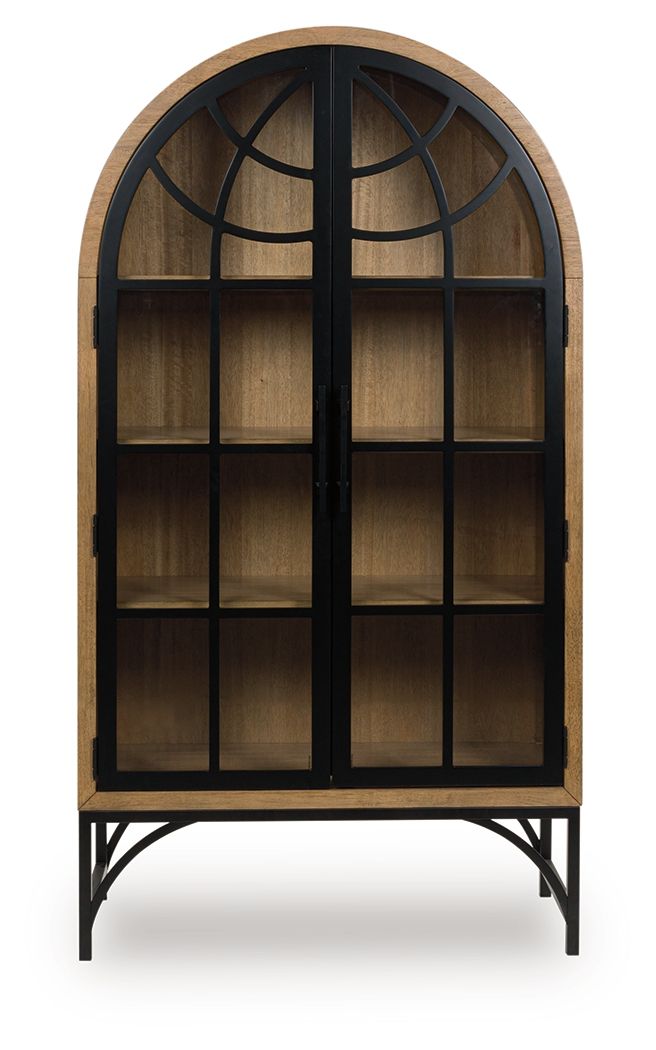 Gwenwich - Natural / Black - Accent Cabinet - Hornell Furniture Outlet