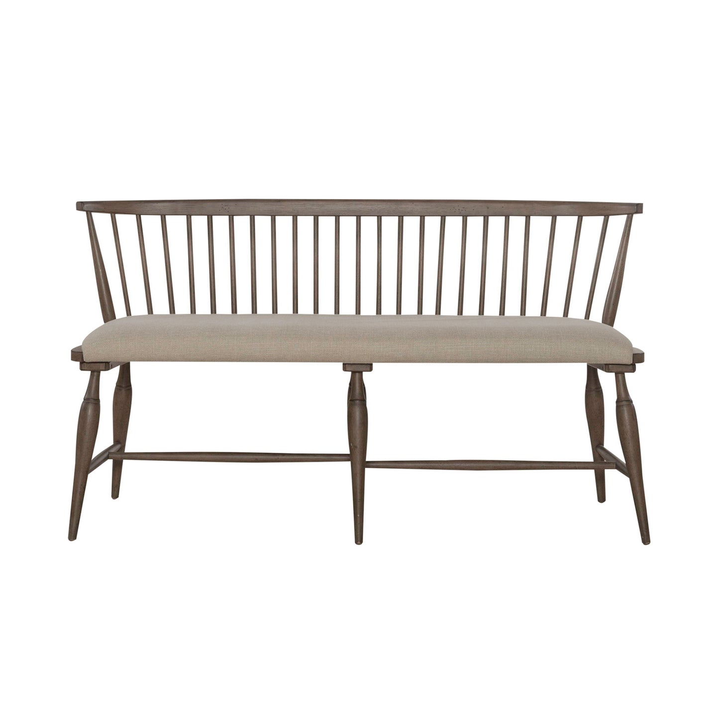 Americana Farmhouse - Upholstered Seat Windsor Bench (RTA) - Light Brown - Hornell Furniture Outlet