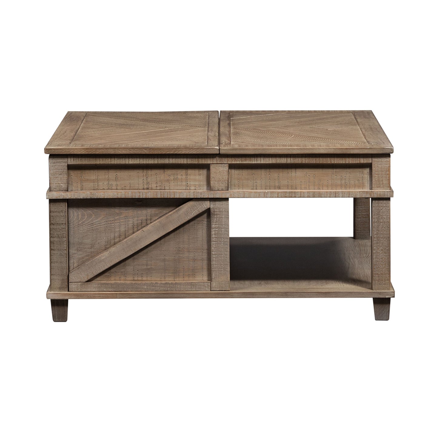 Parkland Falls - Square Lift Top Cocktail Table - Light Brown - Hornell Furniture Outlet