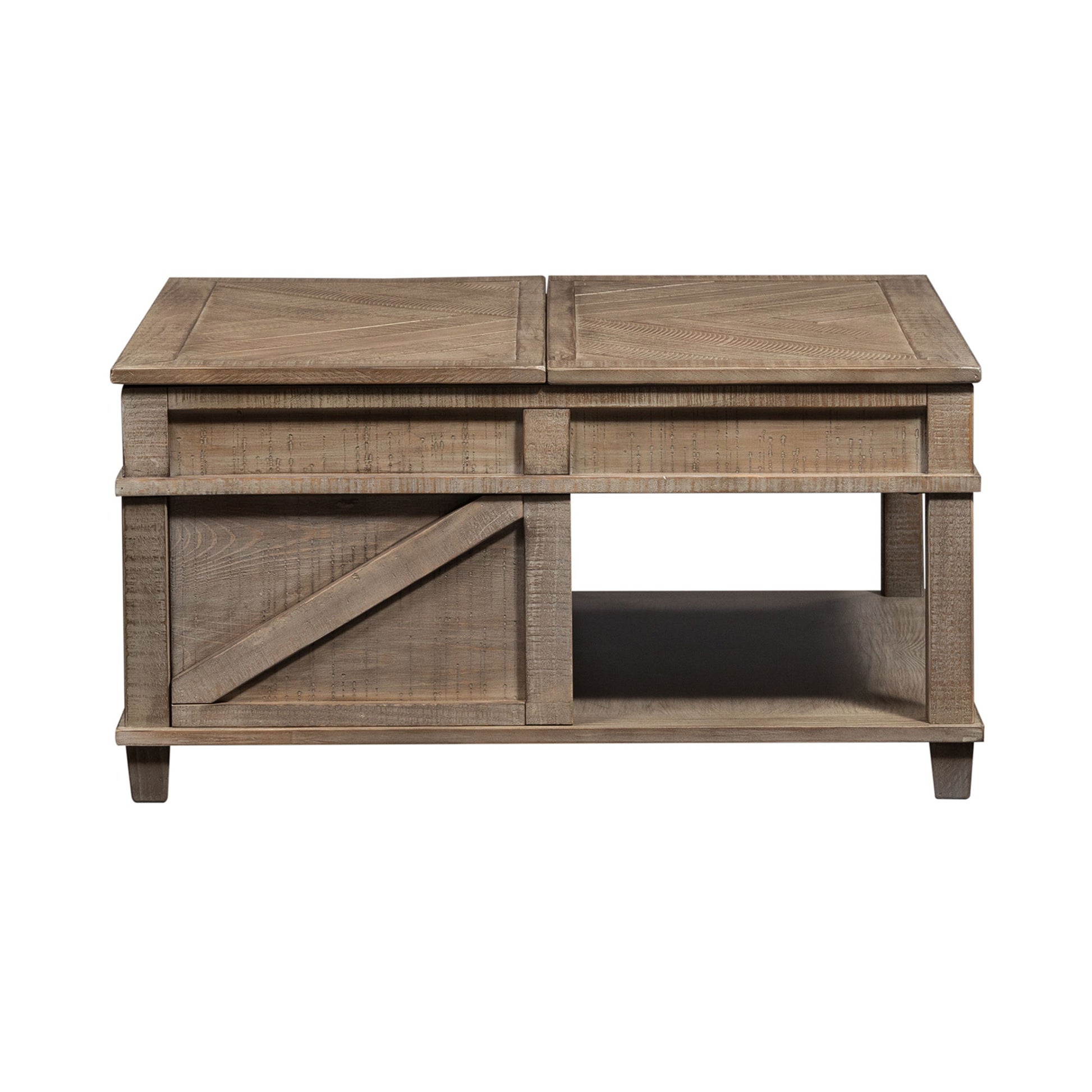 Parkland Falls - Square Lift Top Cocktail Table - Light Brown - Hornell Furniture Outlet