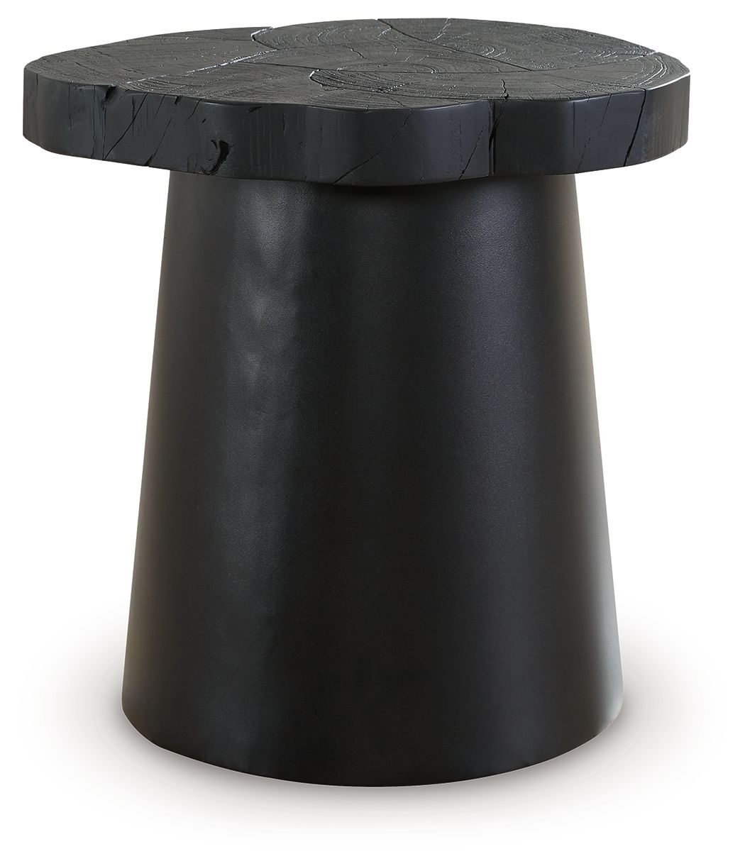 Wimbell - Black - Round End Table - Hornell Furniture Outlet