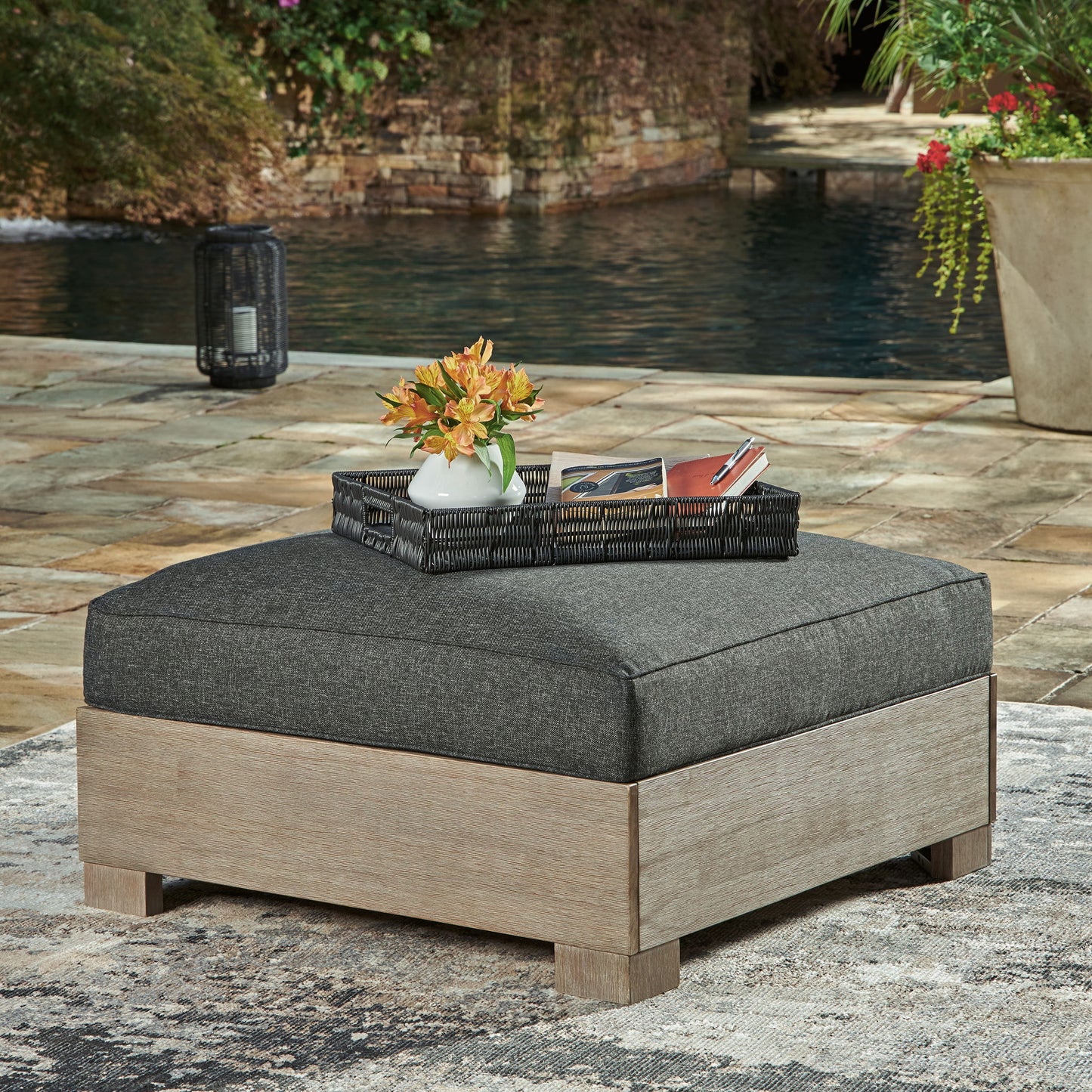 Citrine Park - Brown - Ottoman With Cushion - Hornell Furniture Outlet