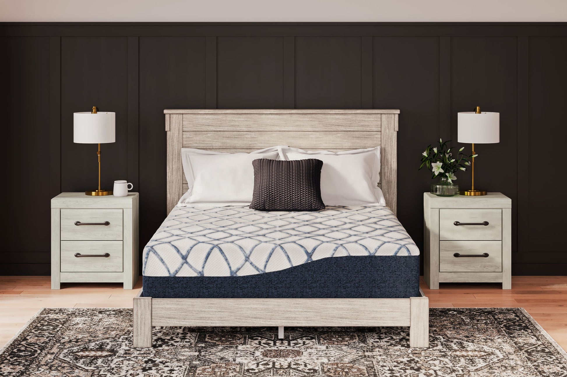 12 Inch Chime Elite 2.0 - White / Blue - California King Mattress - Hornell Furniture Outlet
