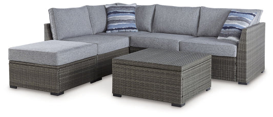 Petal Road - Gray - Loveseat Sectional, Ottoman, Table Set (Set of 4) - Hornell Furniture Outlet
