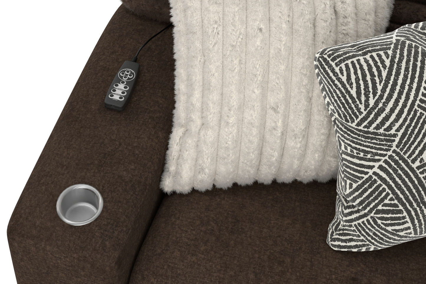Zen - Power Reclining Sofa With CR3 Heat/Massage/Zero Gravity - Chocolate - Hornell Furniture Outlet