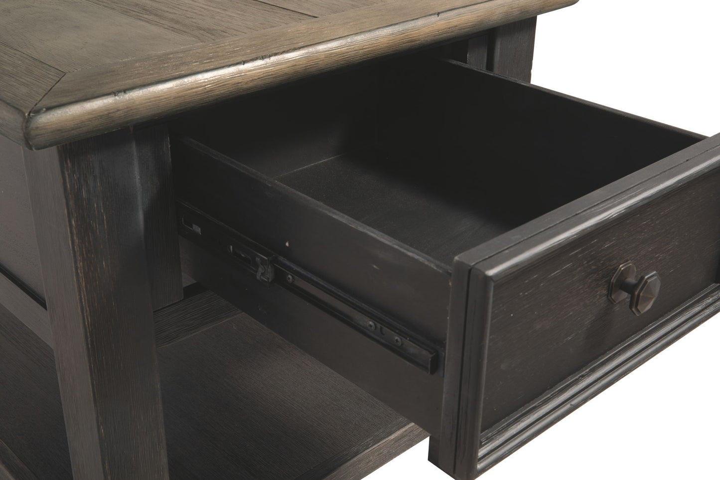 Tyler Creek - Grayish Brown / Black - Rectangular End Table - Hornell Furniture Outlet
