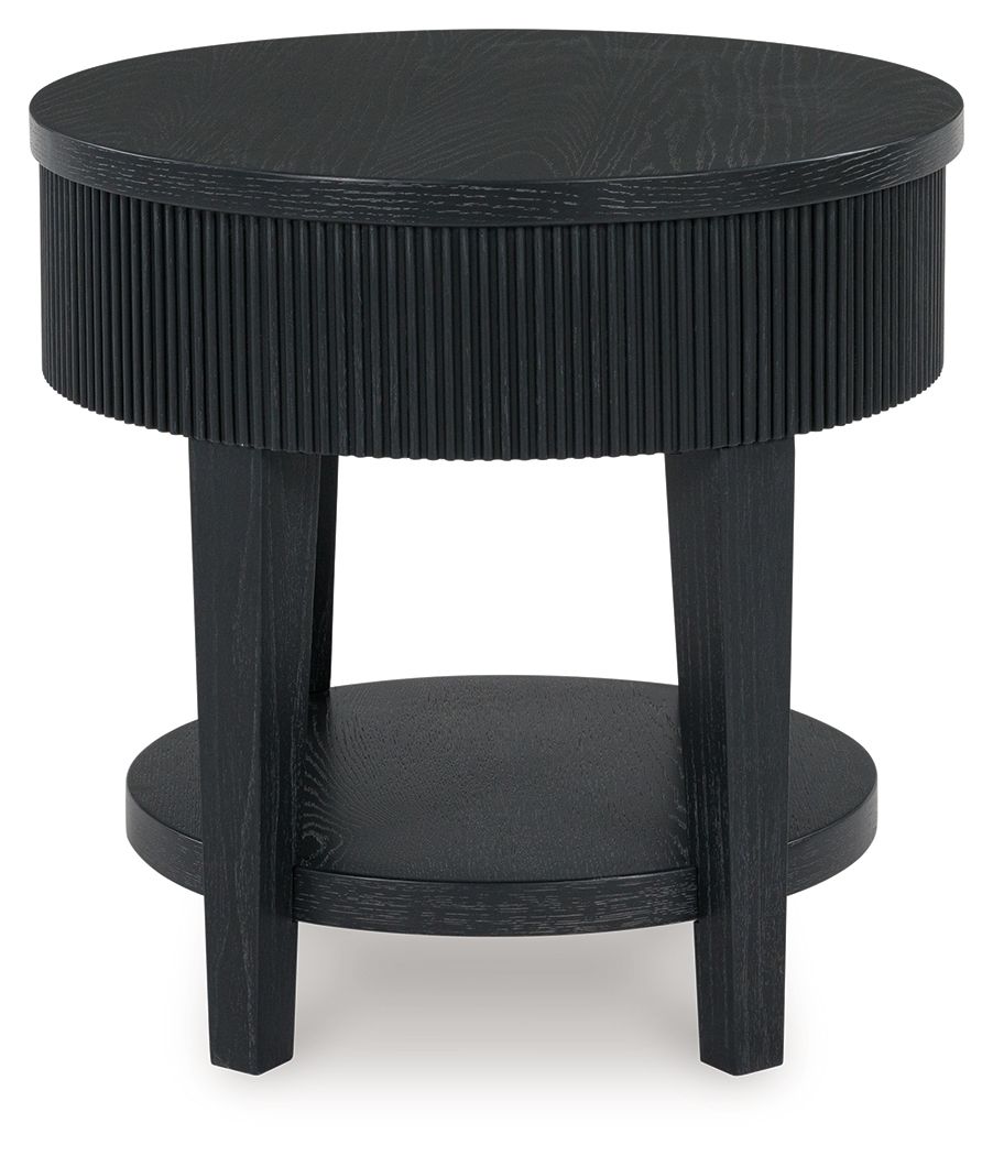Marstream - Black - Round End Table - Hornell Furniture Outlet