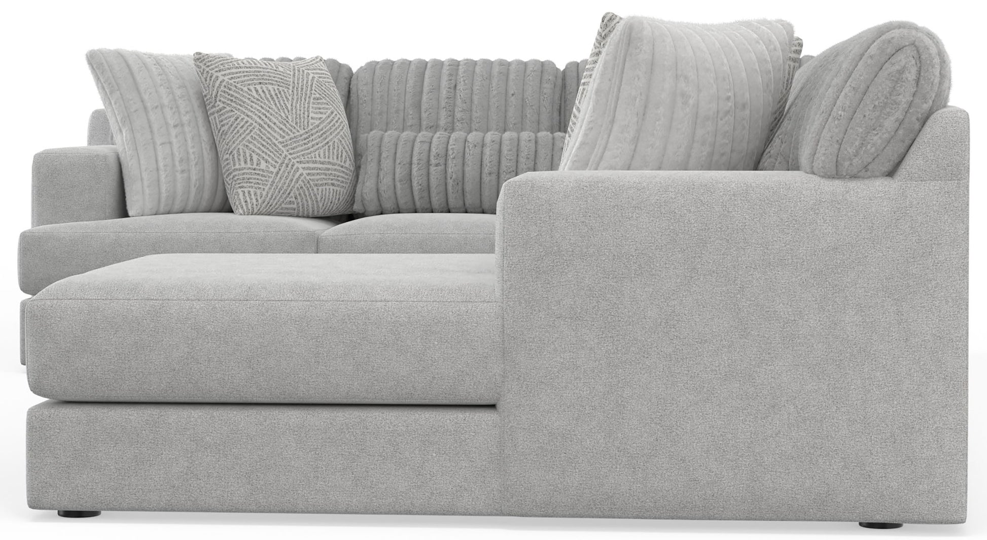 Logan - Upholstered Sectional With Comfort Coil Seating And Accent Pillows Included - Hornell Furniture Outlet