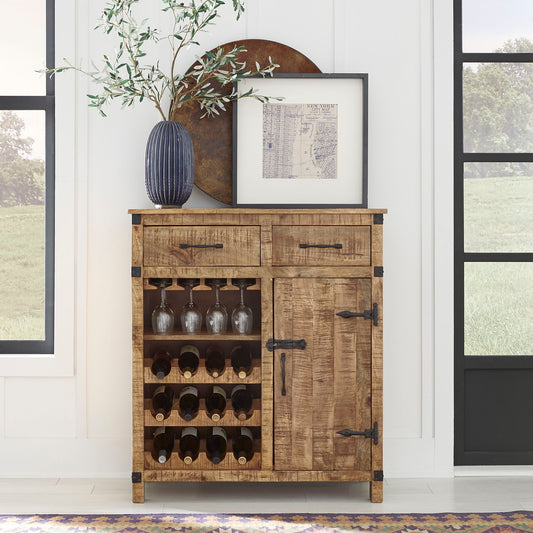 Emerson - Wine Accent Cabinet - Light Brown - Hornell Furniture Outlet