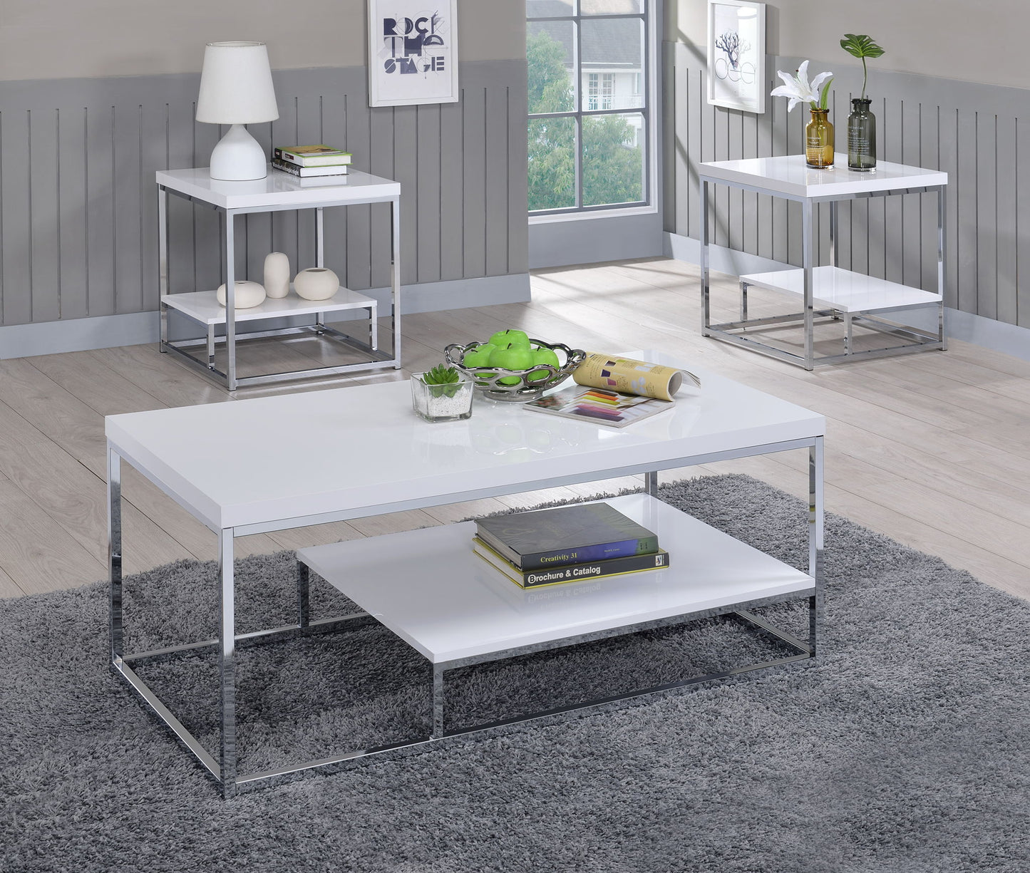 Lucia - Cocktail Table - White - Hornell Furniture Outlet