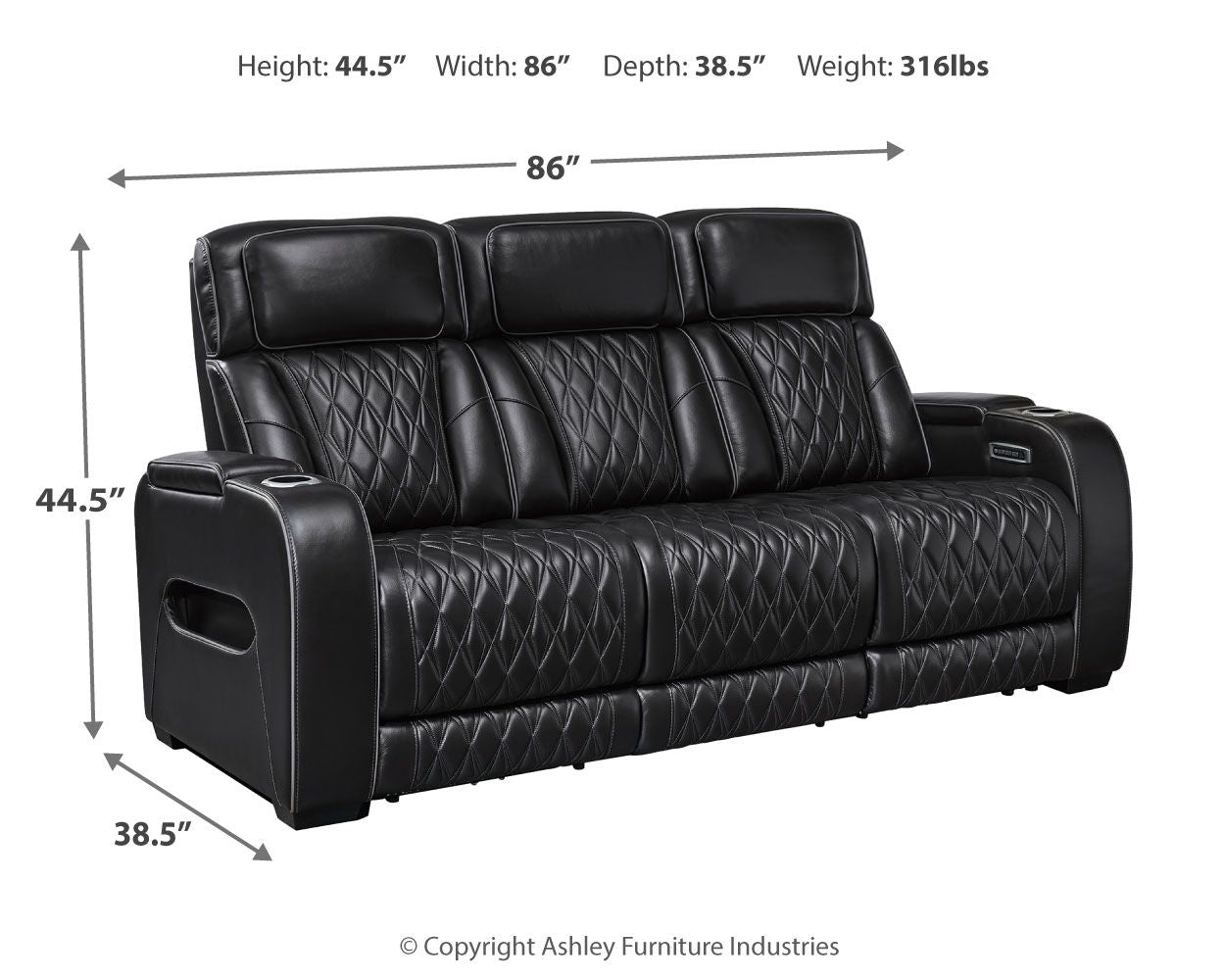 Boyington - Power Reclining Sofa With Adj Headrest - Hornell Furniture Outlet