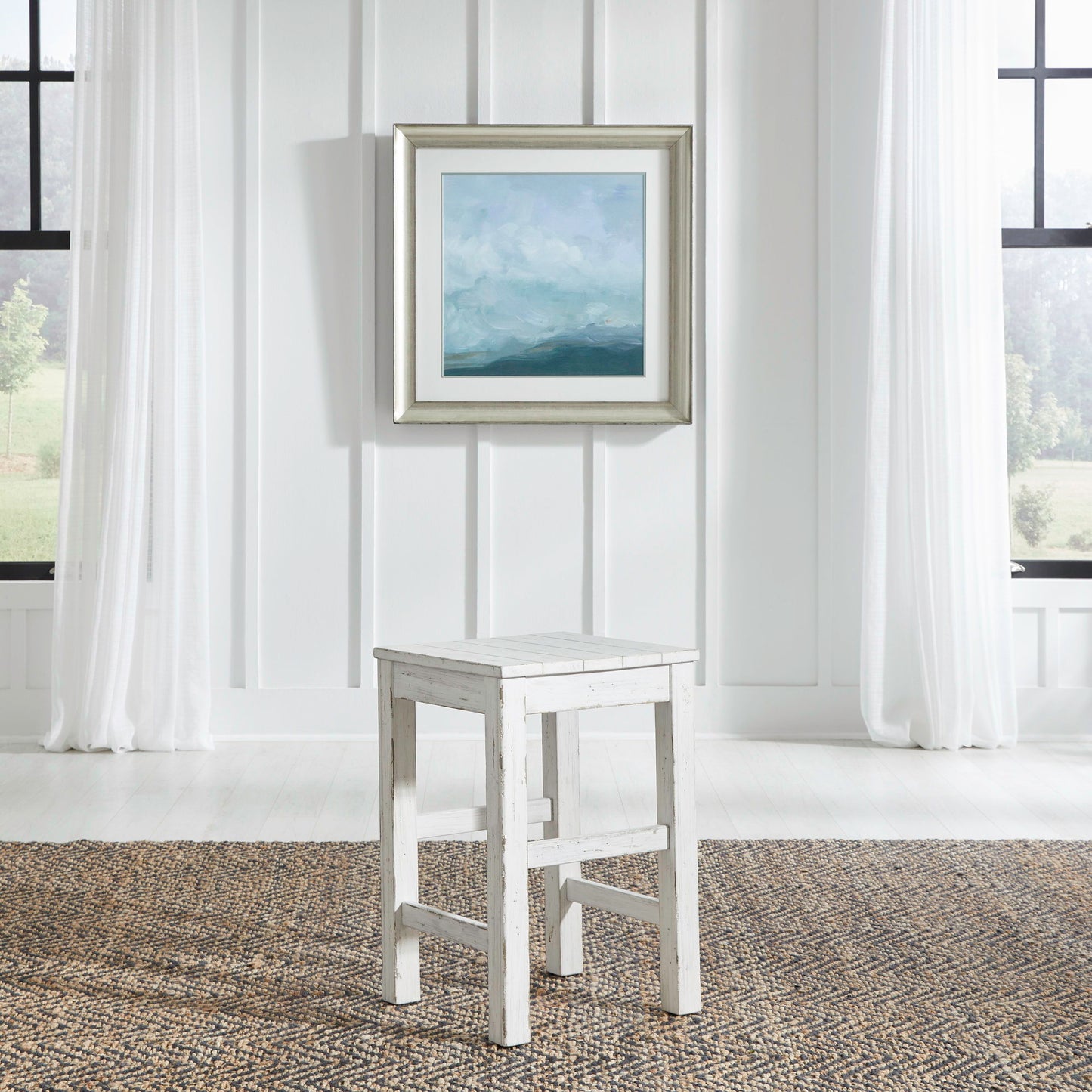 River Place - Console Stool - White - Hornell Furniture Outlet