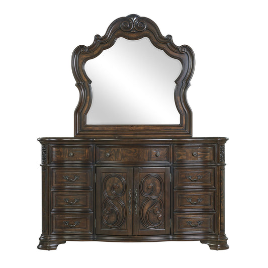 Royale - Dresser & Mirror - Dark Brown - Hornell Furniture Outlet