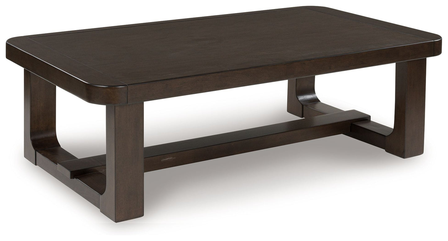 Breckington - Dark Brown - Rectangular Cocktail Table - Hornell Furniture Outlet
