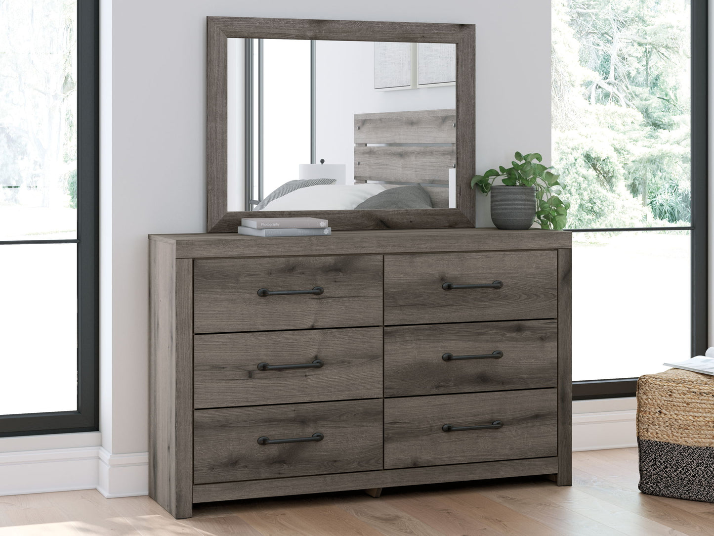 Graystorm - Brown Gray - Dresser And Mirror - Hornell Furniture Outlet