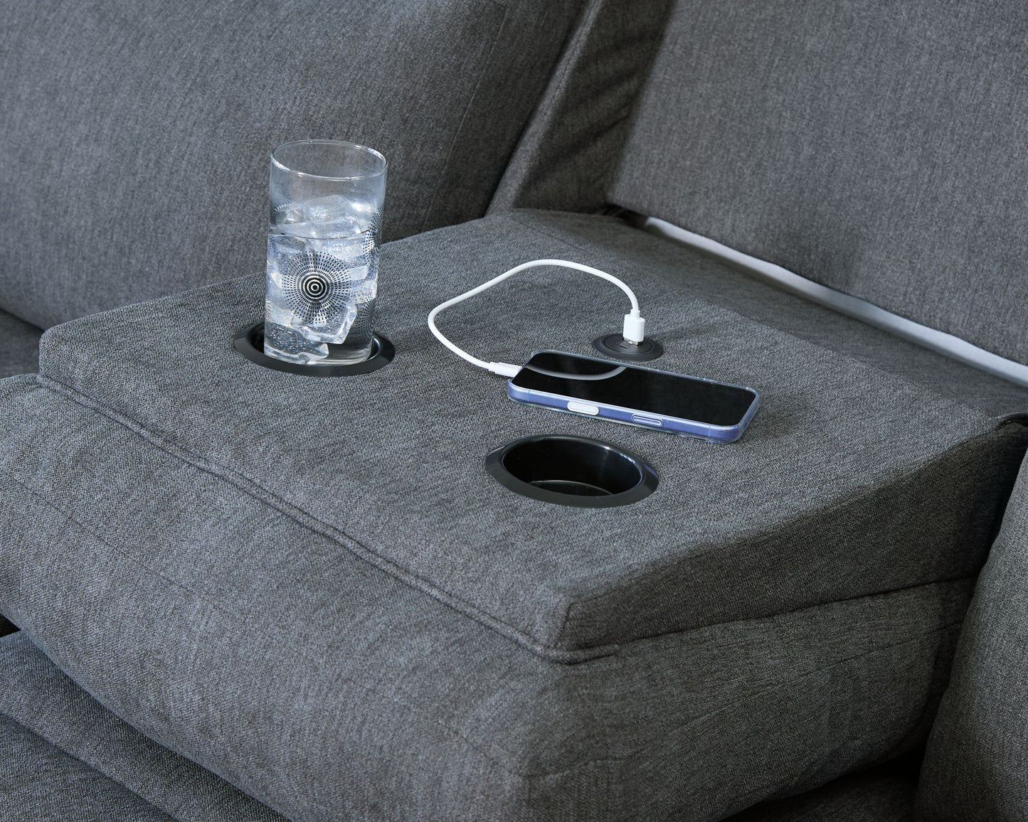 Side - Swipe - Reclining Sofa With Drop Down Table - Hornell Furniture Outlet