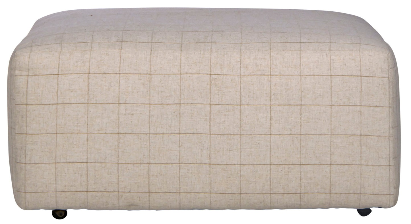 Justine - Castered Cocktail Ottoman - Wheat - Hornell Furniture Outlet