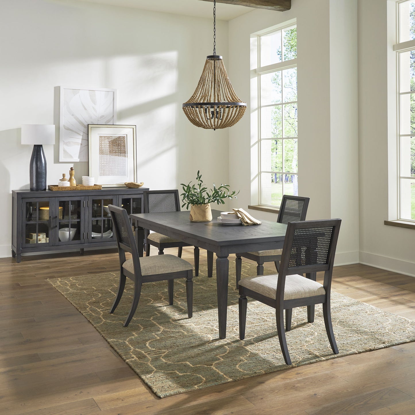 Caruso Heights - Rectangular Table Set - Black - Hornell Furniture Outlet