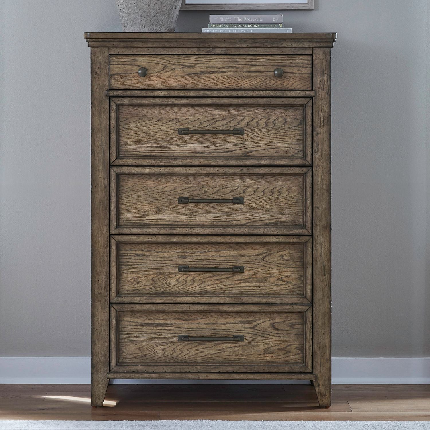 Carolina Park - 5 Drawer Chest - Brown - Hornell Furniture Outlet