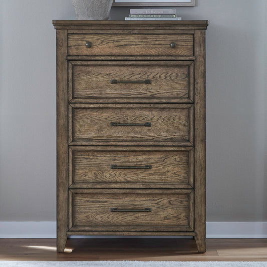 Carolina Park - 5 Drawer Chest - Brown - Hornell Furniture Outlet