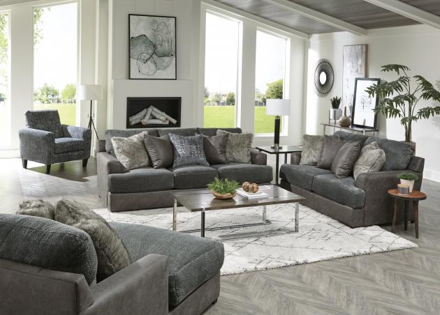 Boulevard - Chaise - Graphite - Hornell Furniture Outlet