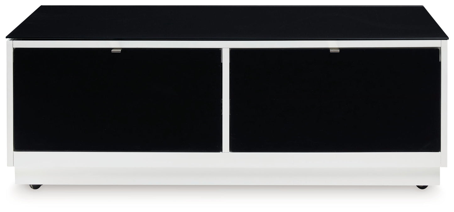 Gardoni - White / Black - Rectangular Cocktail Table - Hornell Furniture Outlet