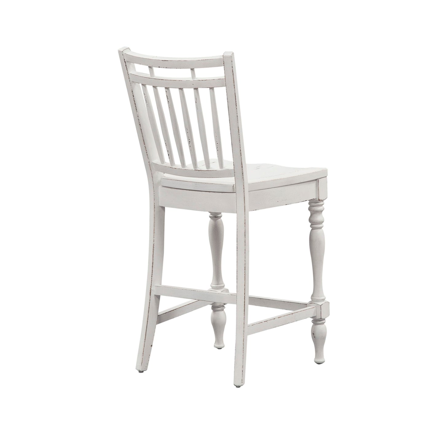 Magnolia Manor - Spindle Back Counter Chair - White - Hornell Furniture Outlet