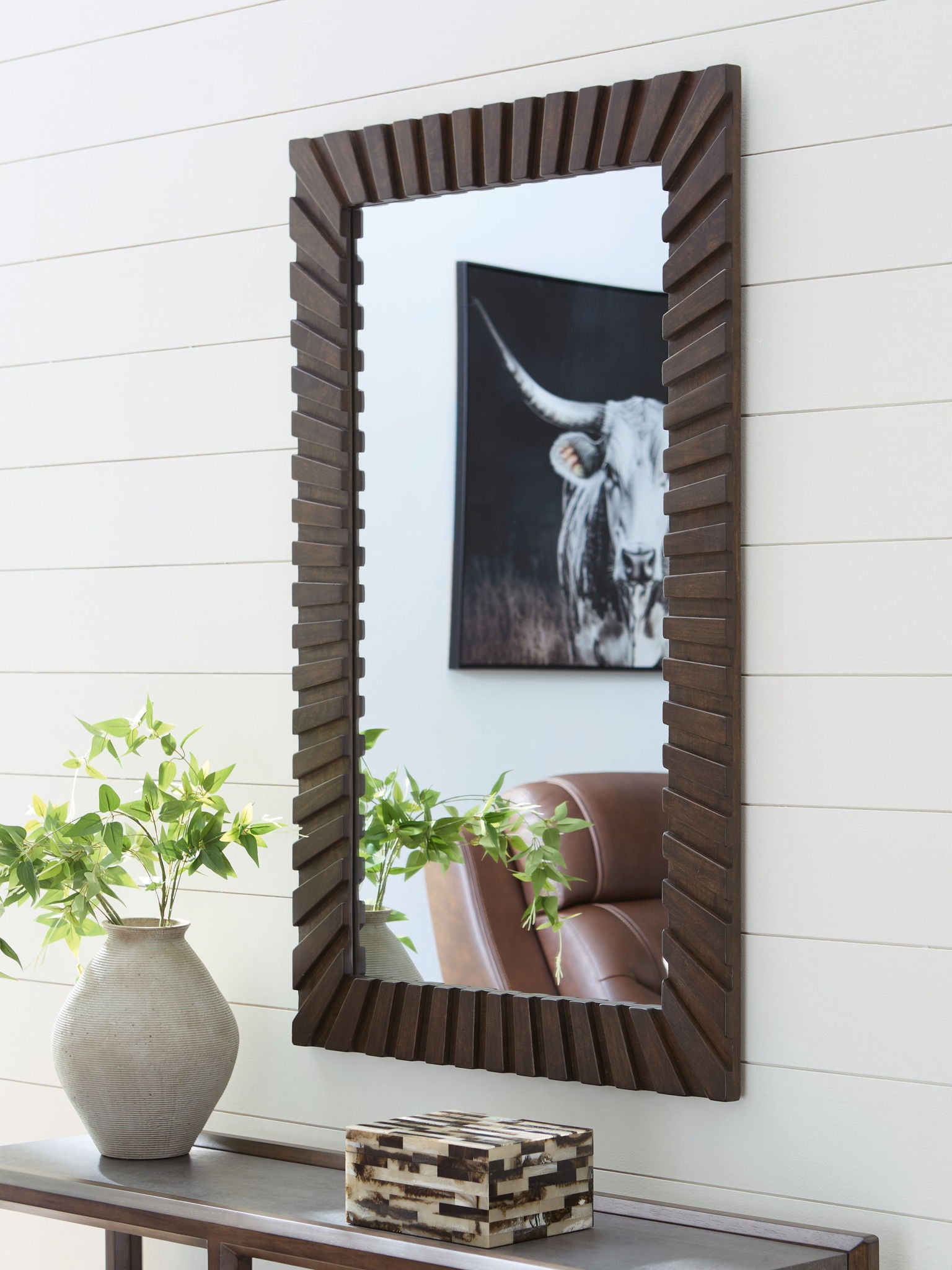 Advin - Dark Brown - Accent Mirror - Hornell Furniture Outlet