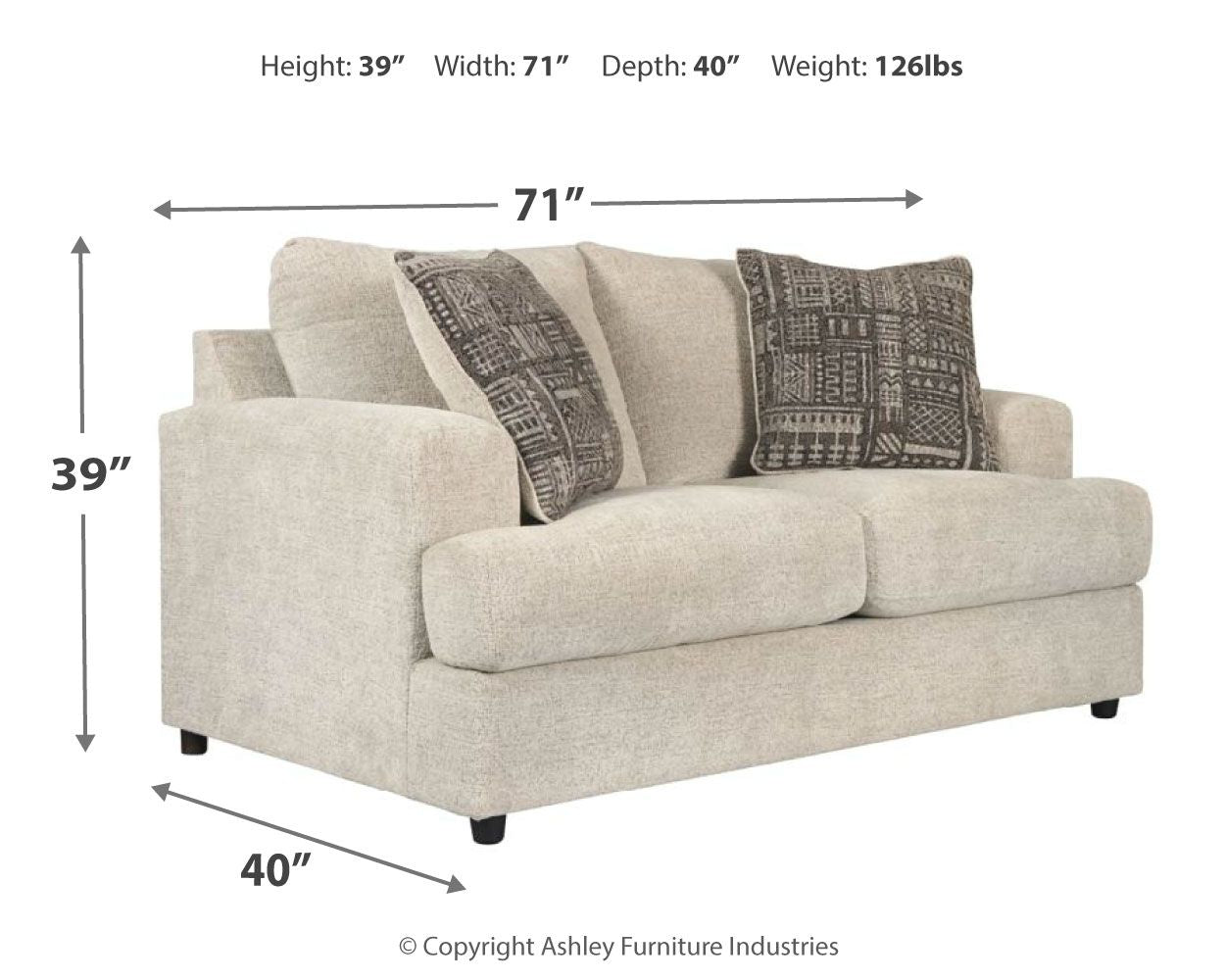 Soletren - Stationary Loveseat - Hornell Furniture Outlet
