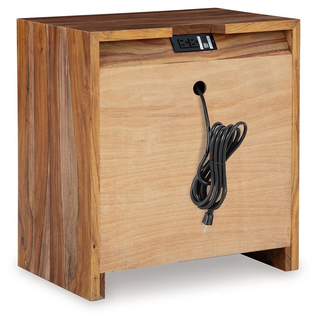 Dressonni - Brown - Two Drawer Night Stand - Hornell Furniture Outlet