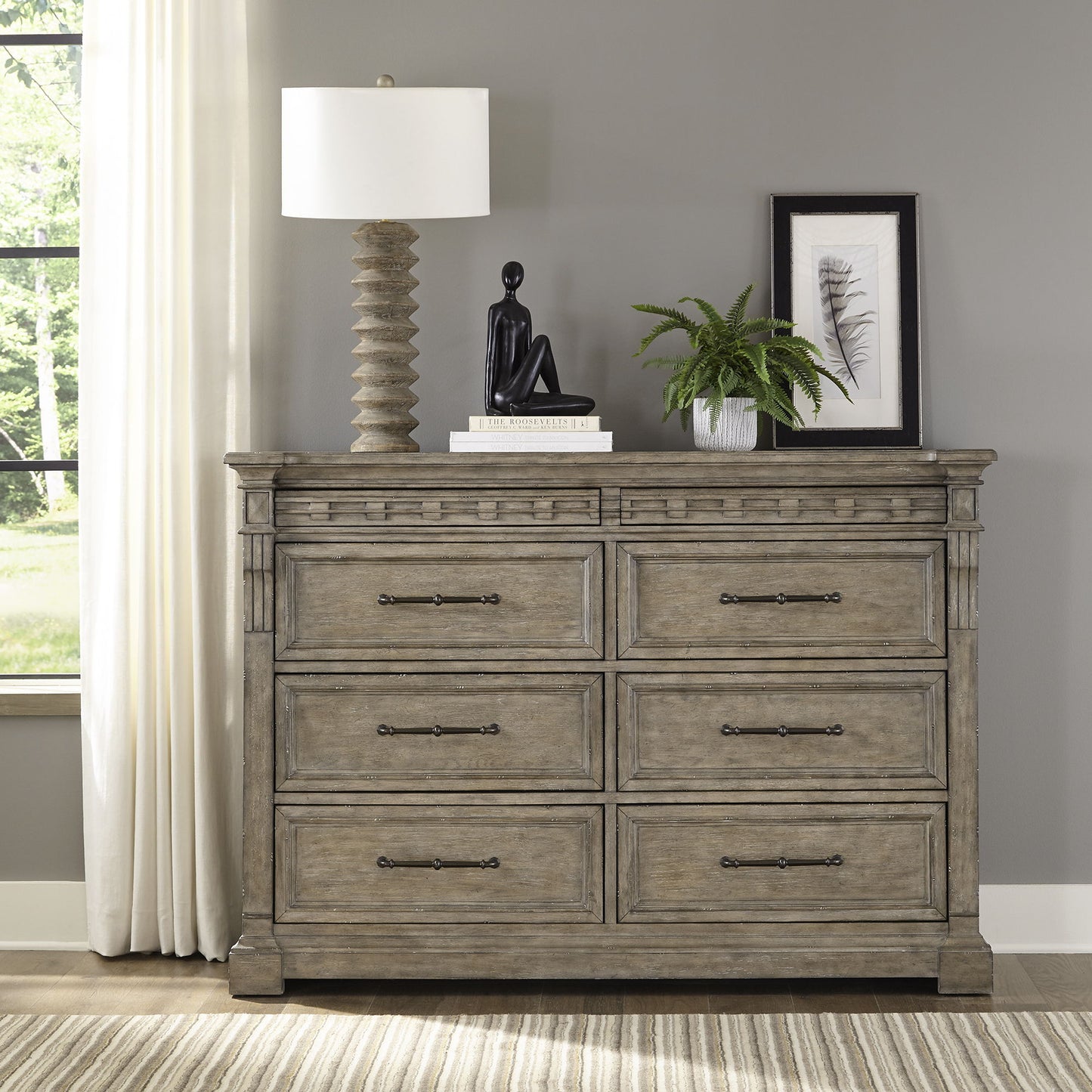 Town & Country - 8 Drawer Dresser - Medium Brown - Hornell Furniture Outlet