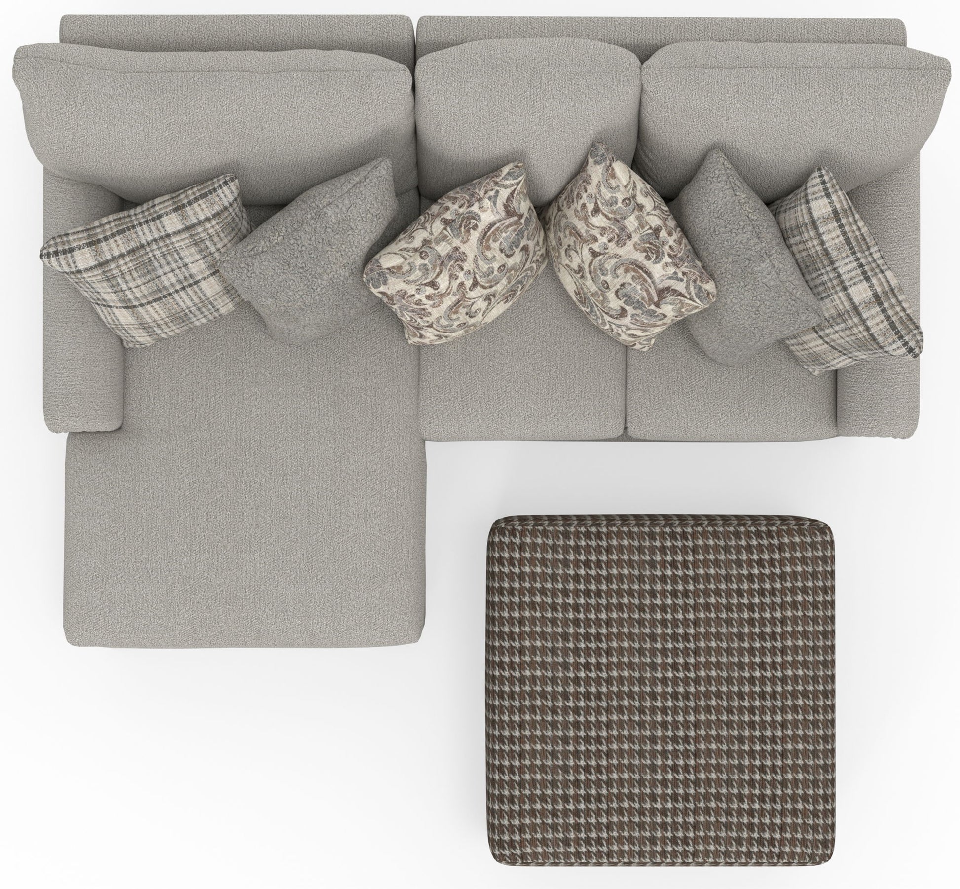 Livingston - Sectional With Comfort Coil Seating, 40" Cocktail Ottoman And Accent Pillows Included - Hornell Furniture Outlet