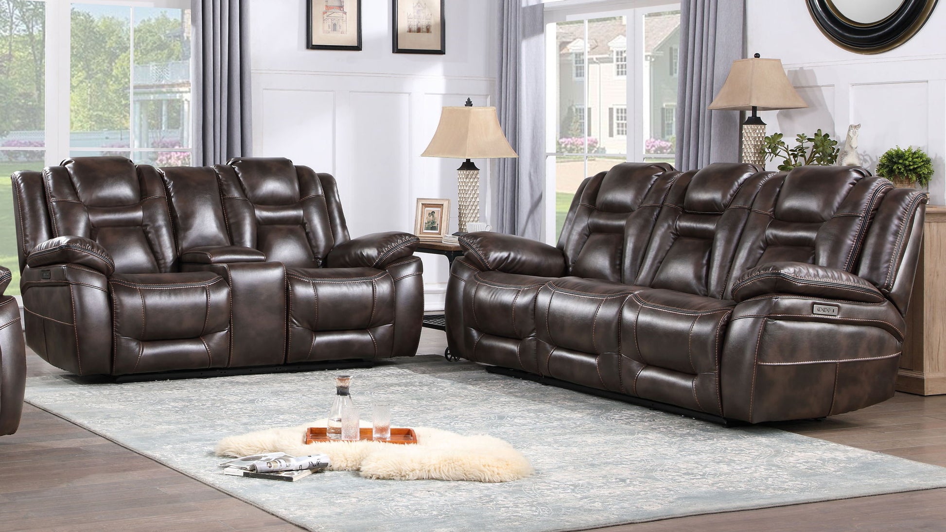 Oportuna - Reclining Living Room Set - Hornell Furniture Outlet