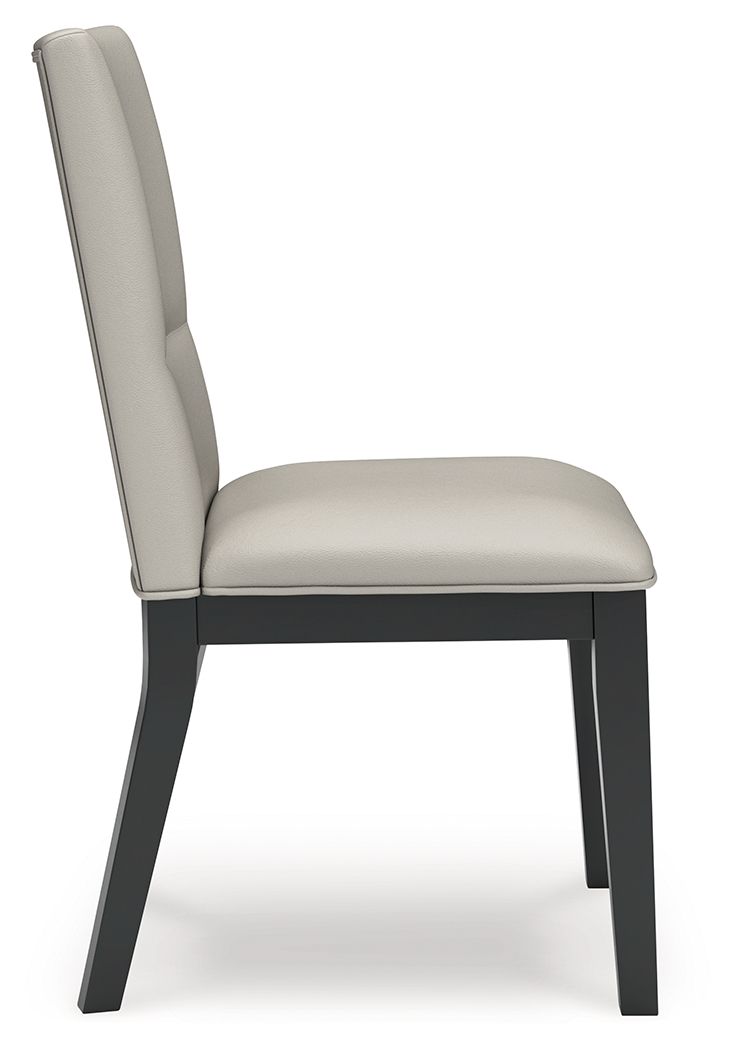 Glinari - Taupe / Black - Dining Upholstered Side Chair (Set of 2) - Hornell Furniture Outlet