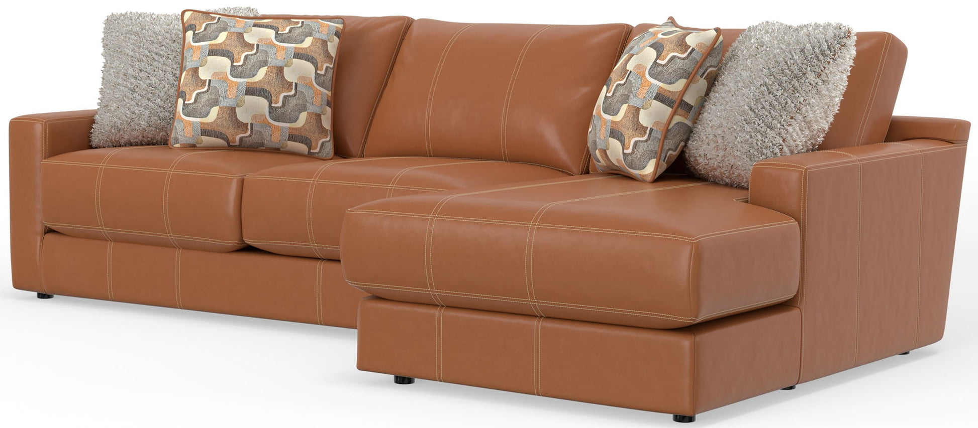 Minori - Italian Leather Sectional - Hornell Furniture Outlet